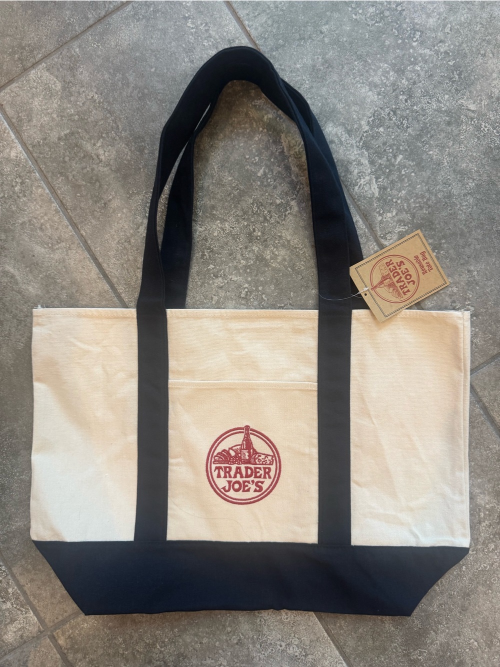 Trader Joe’s navy tote NEW with tag